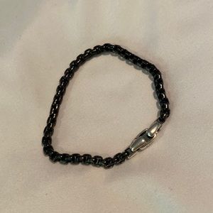 David Yurman men’s Box Chain Bracelet w Darkened Stainless Steel sz M
